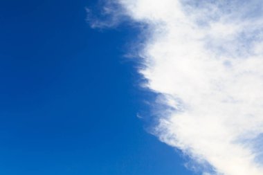 Mavi gökyüzü beyaz cumulus bulutları ile. Doğal arka plan.