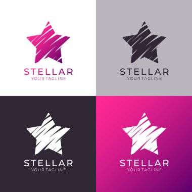 Yıldız logo vektör. Herhangi bir iş için bir yıldız sembolü ile evrensel Soyut logo. Yıldız işareti - bir lider, başarı ve güç. Vektör çizim eps 10.