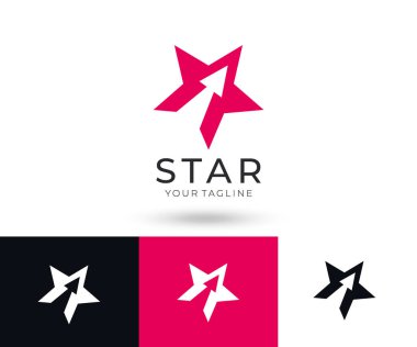 Yıldız logo vektör. Herhangi bir iş için bir yıldız sembolü ile evrensel Soyut logo. Yıldız işareti - bir lider, başarı ve güç. Vektör çizim eps 10.