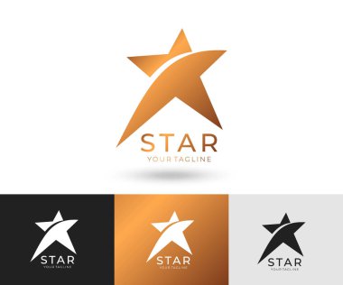 Yıldız logo vektör. Herhangi bir iş için bir yıldız sembolü ile evrensel Soyut logo. Yıldız işareti - bir lider, başarı ve güç. Vektör çizim eps 10.