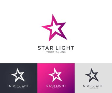 Yıldız logo vektör. Herhangi bir iş için bir yıldız sembolü ile evrensel Soyut logo. Yıldız işareti - bir lider, başarı ve güç. Vektör çizim eps 10.