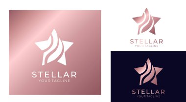 Yıldız logo vektör. Herhangi bir iş için bir yıldız sembolü ile evrensel Soyut logo. Yıldız işareti - bir lider, başarı ve güç. Vektör çizim eps 10.