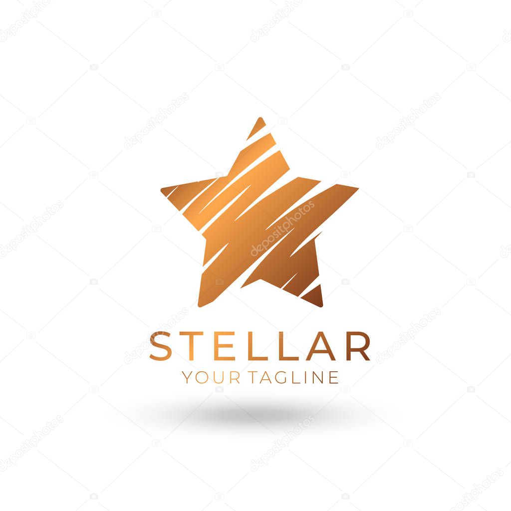 Star logo vector. Universal abstract logo with a star symbol for any business. Star sign - a leader, success and power. Vector illustration eps 10.