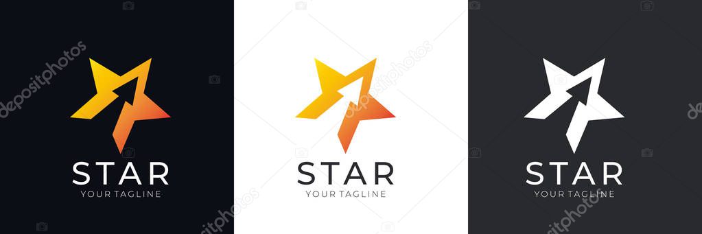 Star logo vector. Universal abstract logo with a star symbol for any business. Star sign - a leader, success and power. Vector illustration eps 10.
