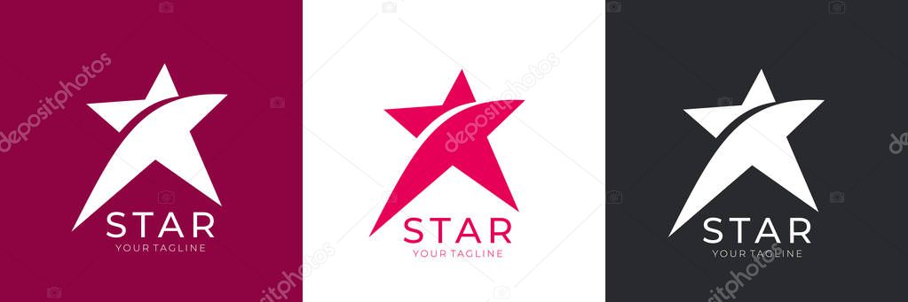 Star logo vector. Universal abstract logo with a star symbol for any business. Star sign - a leader, success and power. Vector illustration eps 10.