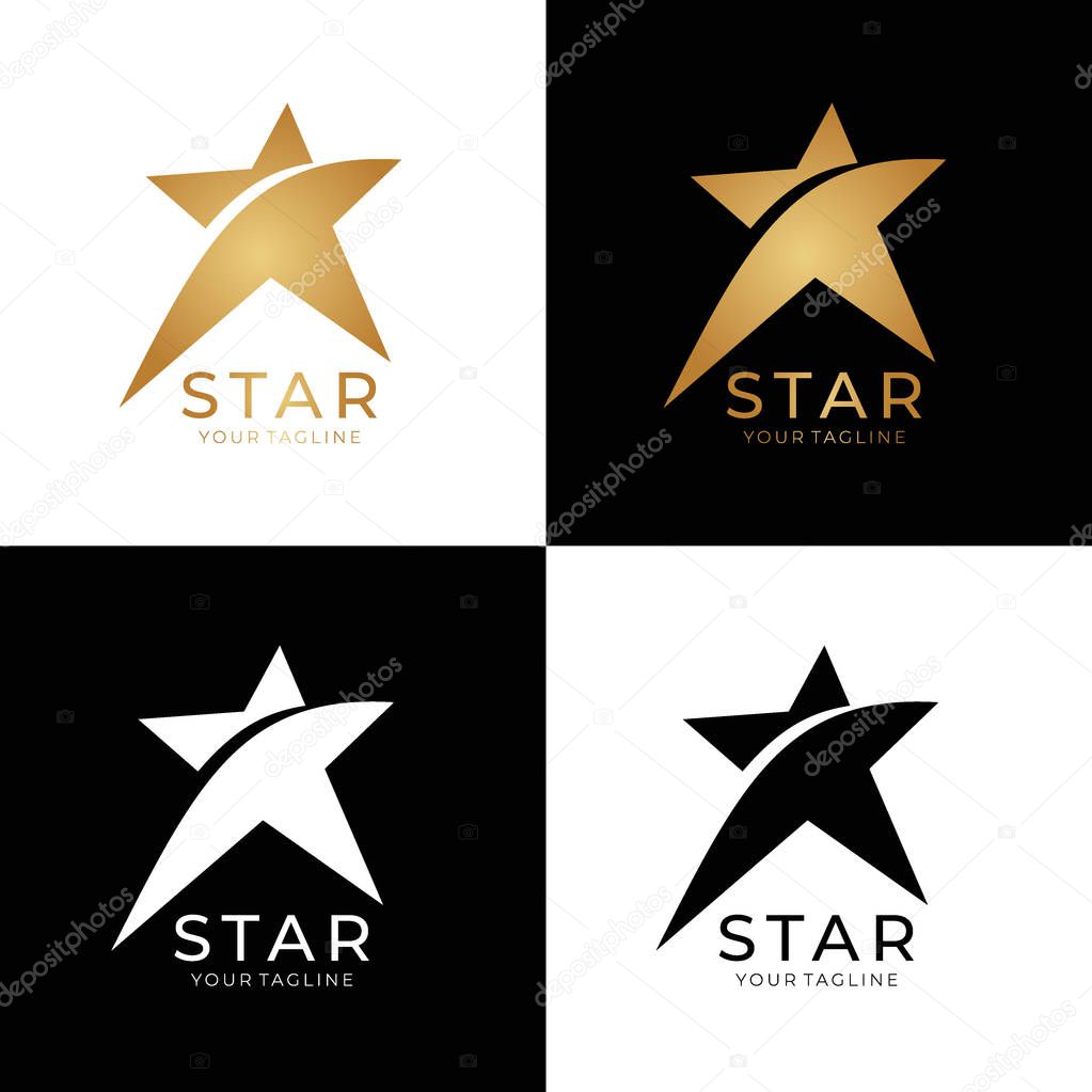 Star logo vector. Universal abstract logo with a star symbol for any business. Star sign - a leader, success and power. Vector illustration eps 10.