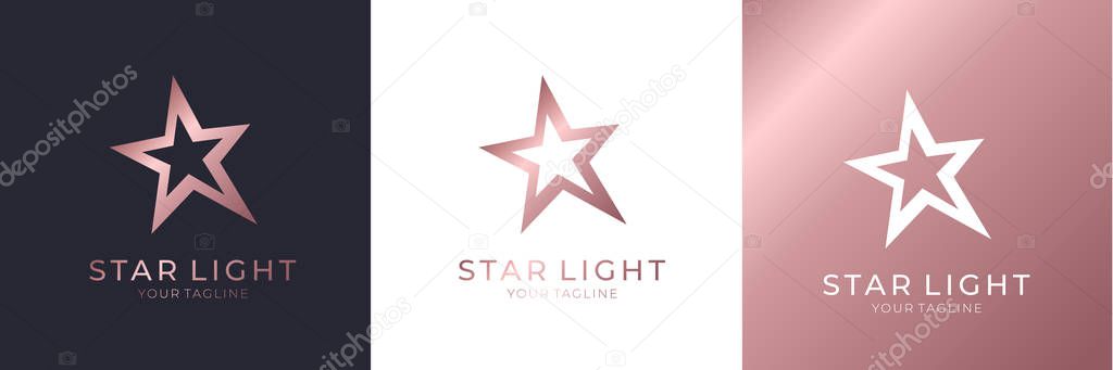 Star logo vector. Universal abstract logo with a star symbol for any business. Star sign - a leader, success and power. Vector illustration eps 10.