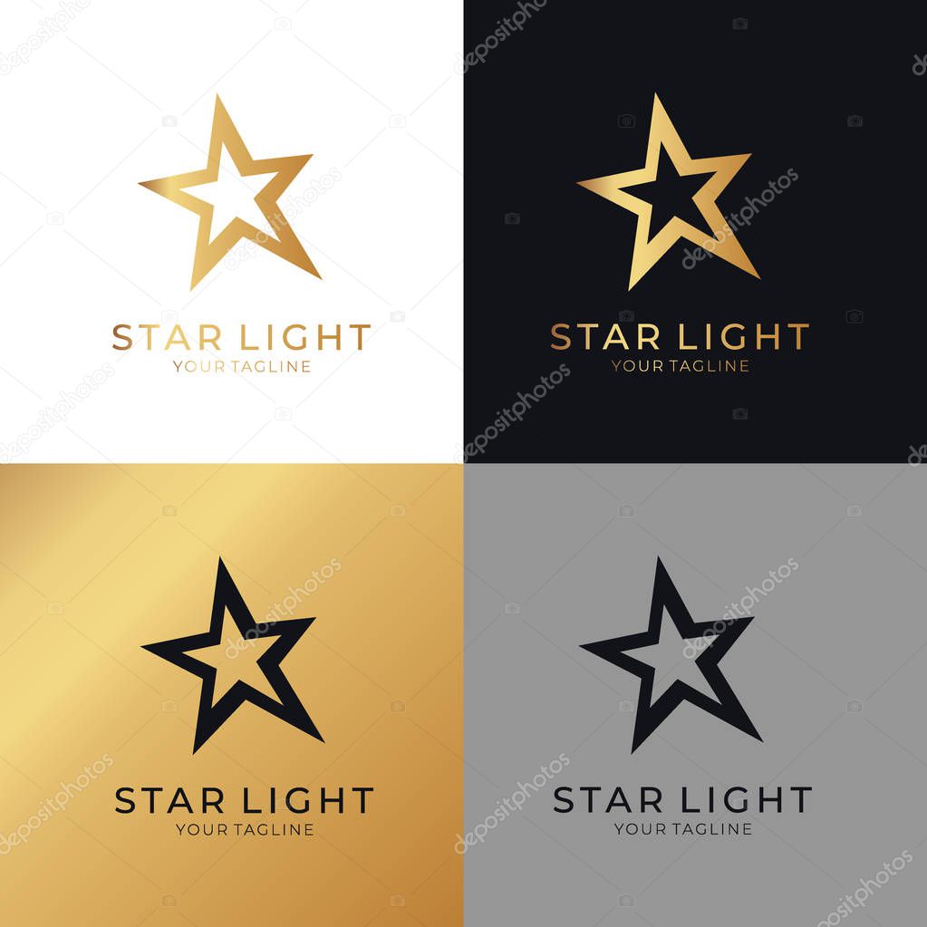 Star logo vector. Universal abstract logo with a star symbol for any business. Star sign - a leader, success and power. Vector illustration eps 10.
