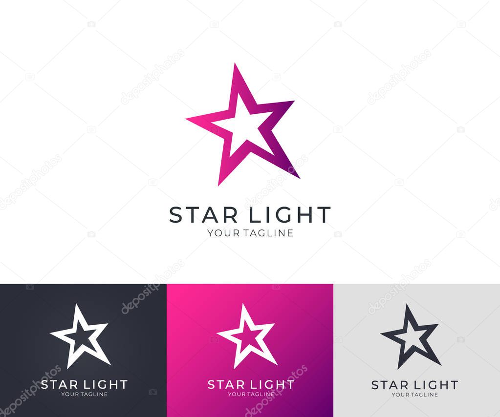 Star logo vector. Universal abstract logo with a star symbol for any business. Star sign - a leader, success and power. Vector illustration eps 10.