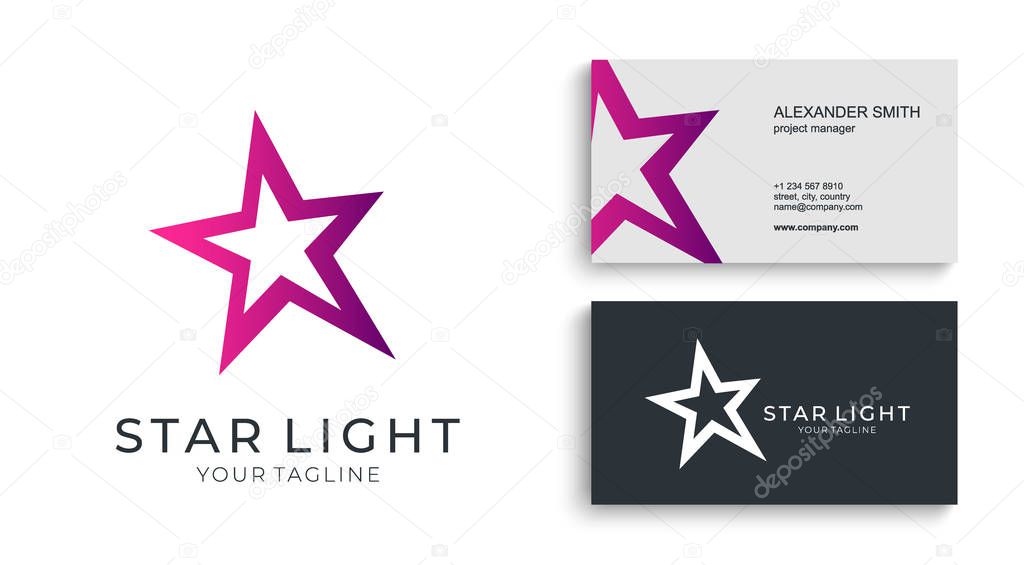 Star logo vector. Universal abstract logo with a star symbol for any business. Star sign - a leader, success and power. Vector illustration eps 10.