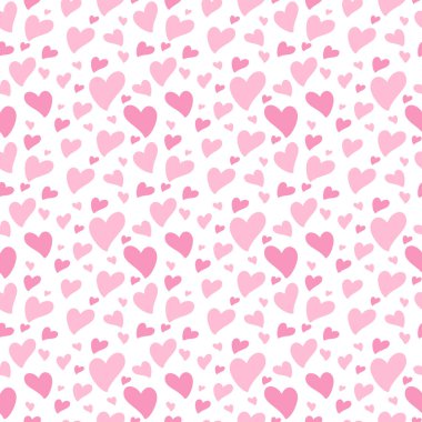 Desen kalp arka plan. Sevgililer günü vektör arka plan, romantik aşk vektör basit doku. Vektör çizim