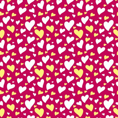 Desen kalp arka plan. Sevgililer günü vektör arka plan, romantik aşk vektör basit doku. Vektör çizim