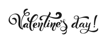 Sevgililer günün kutlu olsun. Retro vintage tarzı. Fırça yazı. Kalp birçok kupa. Logo ve amblemler için davet. Vektör çizim.