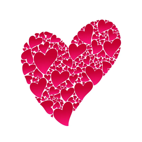 Днем Святого Валентина Ретро Винтажный Стиль Надпись Кистью Сердце Многих — стоковый вектор