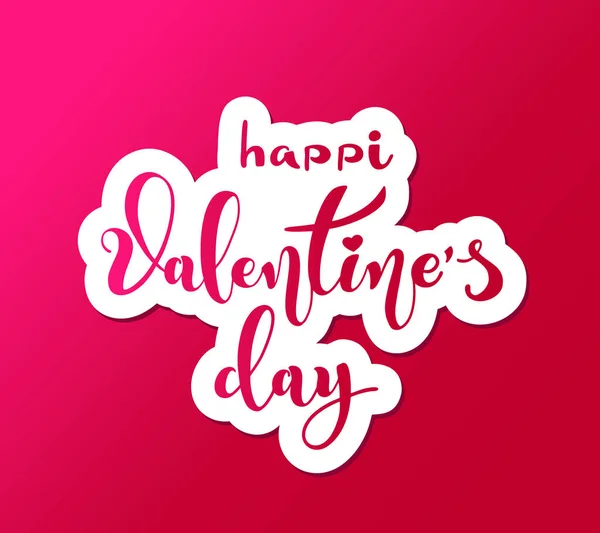 Šťastný Valentines Den Retro Vintage Styl Štětec Písma Srdce Mnoha — Stockový vektor