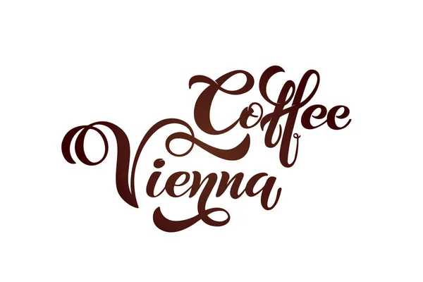 Kaffee Wien Logo Handgeschriebene Schriftzug Gestaltungselemente Vorlage Und Konzept Für — Stockvektor