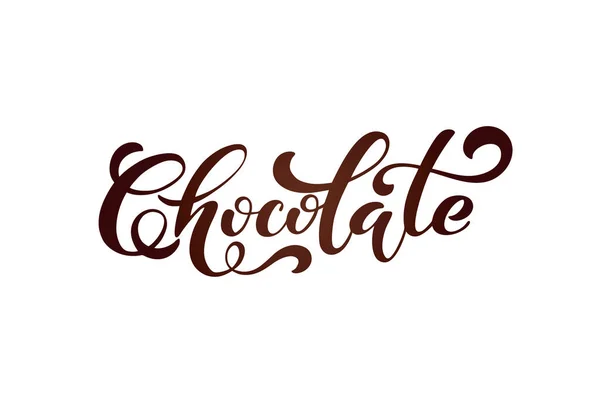 Chocolate Elementos Diseño Letras Manuscritas Plantilla Concepto Para Cafetería Menú — Vector de stock