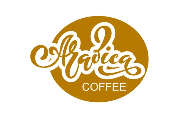Logotipo Café Arabica Ilustração Vetorial Letras Manuscritas Elementos Vetoriais Para — Vetor de Stock
