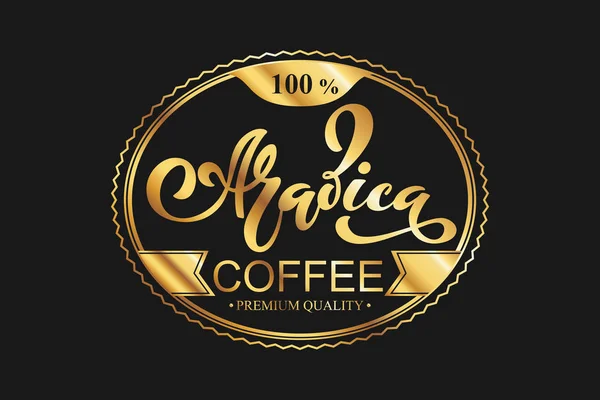 Logotipo Café Arabica Ilustração Vetorial Letras Manuscritas Elementos Vetoriais Para — Vetor de Stock