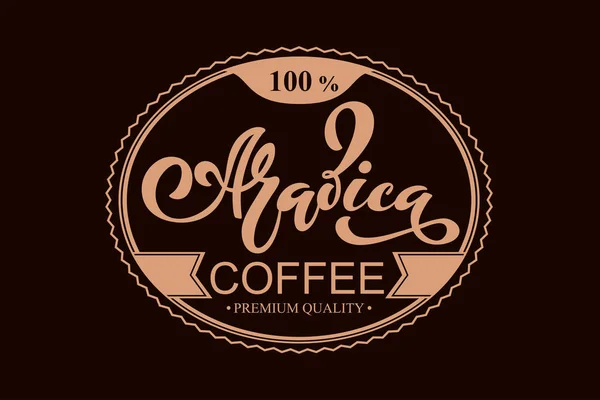 Logotipo Café Arabica Ilustração Vetorial Letras Manuscritas Elementos Vetoriais Para — Vetor de Stock