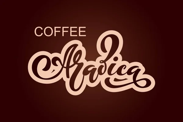 Arabica Koffie Logo Vectorillustratie Van Handgeschreven Letters Vector Elementen Voor — Stockvector