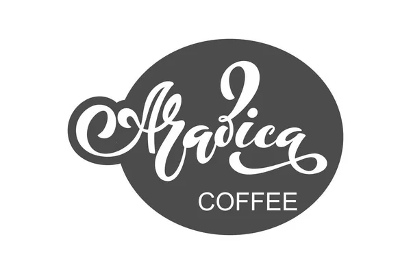 Arabica Kaffee Logo Vektorillustration Handgeschriebener Schriftzüge Vektorelemente Für Verpackungen Kaffee — Stockvektor