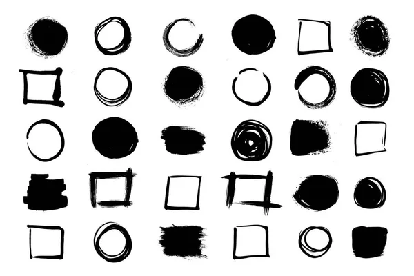 A set of forms of frames in the form of squares and circles. Vector background isolated on white background. — Stock Vector