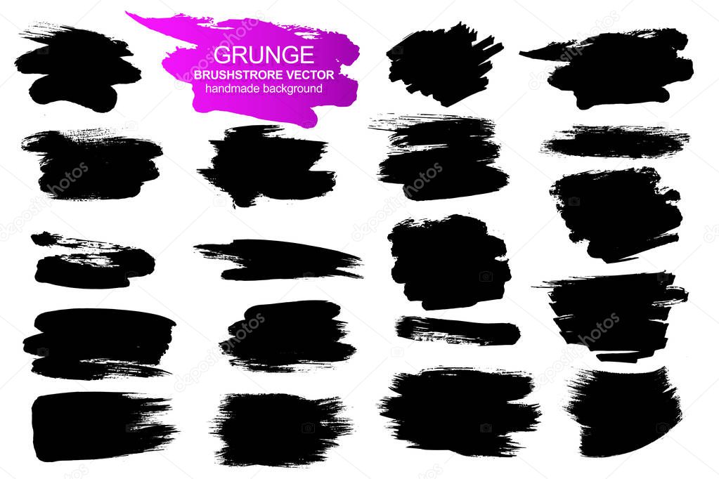 Large collection of grunge elements. Vector background isolated on white background.