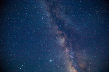 Derin gökyüzü astrofotoğrafçılığı. Gökyüzünden geçen samanyolu. Doğal arkaplan