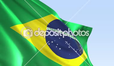 Brezilya bayrak, 4 k, 3d animasyon, ağır çekim, Ultra yüksek çözünürlüklü