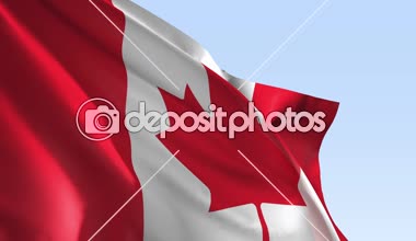 Kanada bayrağı, 3d animasyon, simülasyon, ülke bayrağı, ağır çekim, 4k