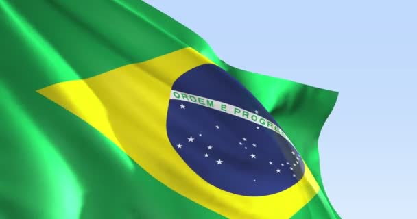 Βραζιλία Σημαία Animation Αργή Κίνηση Υπερ Υψηλή Ανάλυση — Αρχείο Βίντεο