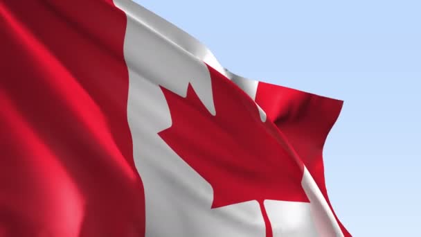 Bandera Canadá Animación Simulación Bandera Del País Cámara Lenta — Vídeo de stock