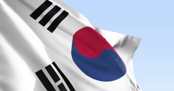 South Corean Flag Animaton Ultra High Definition Slow Motion — Stock Video