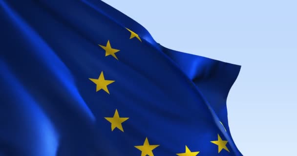 Europeiska Unionens Flagga Animation Slow Motion Bakgrund — Stockvideo