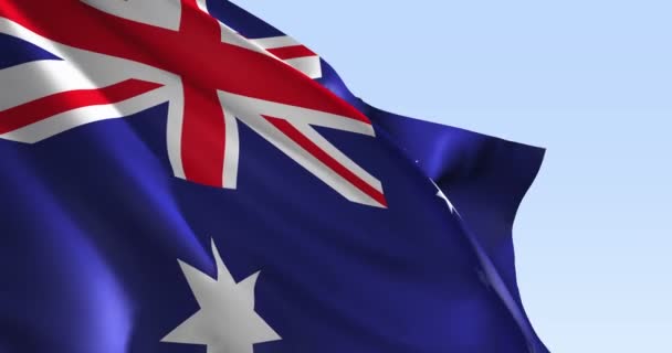 Australische Flagge Animation Ultra Zeitlupe Simulation — Stockvideo
