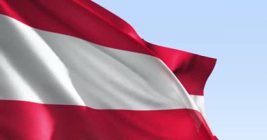 Avusturya bayrağı, 3d animasyon, 4k, Ultra Hd, ağır çekim, yurtsever