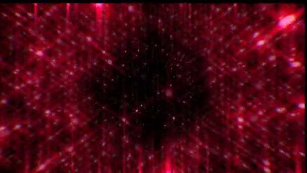 Červené Hvězdy Paprsky Hvězd Červeně Pohybující Light Laser Paprsky Animace — Stock video
