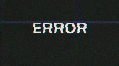 Bilgisayar veri Error.Abstract Vhs Noise.Error ekran yanıp sönüyor. 4k video. Dijital sinyal hata. Alfa kanalı.