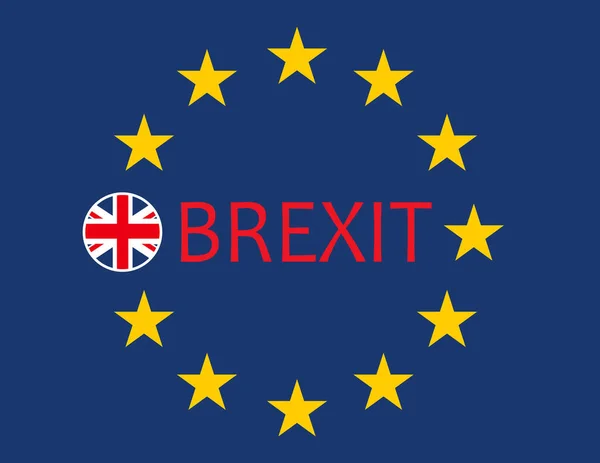 Brexit Fogalom Brexit Egyesült Királyságban Zászlókkal Illusztrációja Brexit Fogalom Európai — Stock Vector