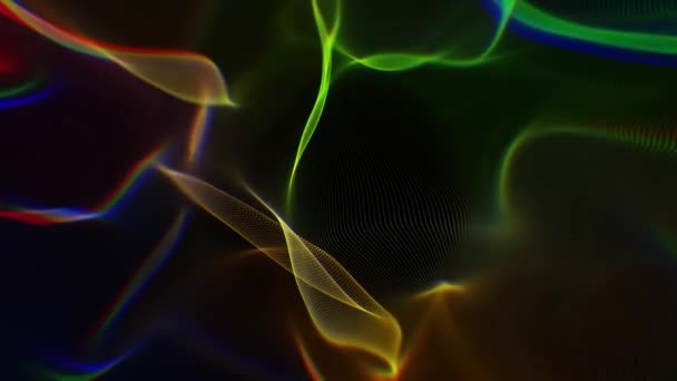 Цветные Bokeh Particles Colorful Абстрактные Движения Волны Жидкости Цифровой Дизайн — стоковое видео