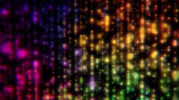 Цветные Bokeh Particles Colorful Абстрактные Движения Волны Жидкости Цифровой Дизайн — стоковое видео