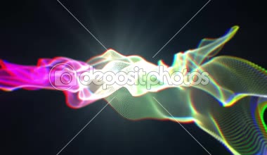 Renkli arka plan. Bulanık renkli ışıklar. Renk bokeh parçacıklar. Renkli soyut sıvı dalga hareket dijital tasarım.