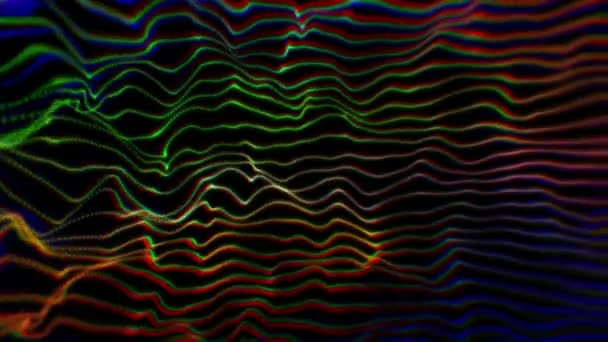 カラフルな抽象的な背景 カラフルなぼやけたライト 色ボケの粒子 カラフルな抽象的な流体波モーション デジタル デザイン — ストック動画