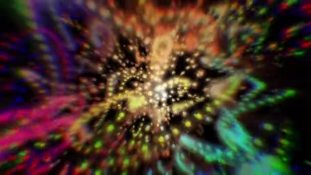 Bunte Abstrakte Hintergrund Bunte Verschwommene Lichte Farbe Bokeh Teilchen Bunte — Stockvideo