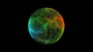 Renkli canlı topları. Soyut döngülebilir renkli fraktal daire. Renkli soyut arka plan. Renkli bulanık ışıklar. Renk bokeh parçacıkları.