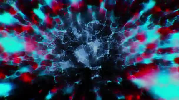 Abstraktní Kreativní Kosmický Podklad Hyperskok Jiné Galaxie Rychlost Světla Neonové — Stock video