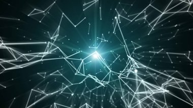 Güzel Taşıyıcı Soyut Dekorasyon. Fantezi Teknolojisi Animasyon Döngüsü. Modern grafik arka plan iş konsepti. Fütürist Teknoloji Güzel 4k animasyon. Fantezi Hareket Tasarımı Parçacık Animasyonu.