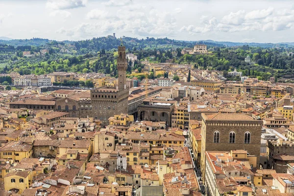 Letecký pohled na Palazzo Vecchio ve Florencii, Itálie — Stock fotografie