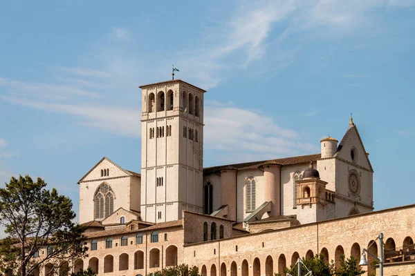 Vista Basílica San Francesco Assisi Umbria Italia — Foto de Stock